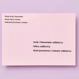 Szablon koperty z polami na dane nadawcy i odbiorcy. Przygotowanie do nadania koperty.