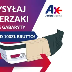 Kurier części samochodowych AmbroExpress wysyła zderzaki i inne gabaryty już od 100 zł brutto.