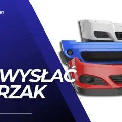 Stos zderzaków samochodowych w kolorach białym, niebieskim i czerwonym. Dowiedz się, czym wysłać zderzak, aby dotarł bezpiecznie.