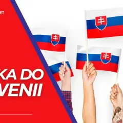 Wiele rąk trzyma flagi Słowacji. "Paczka do Słowenii" – tania wysyłka.