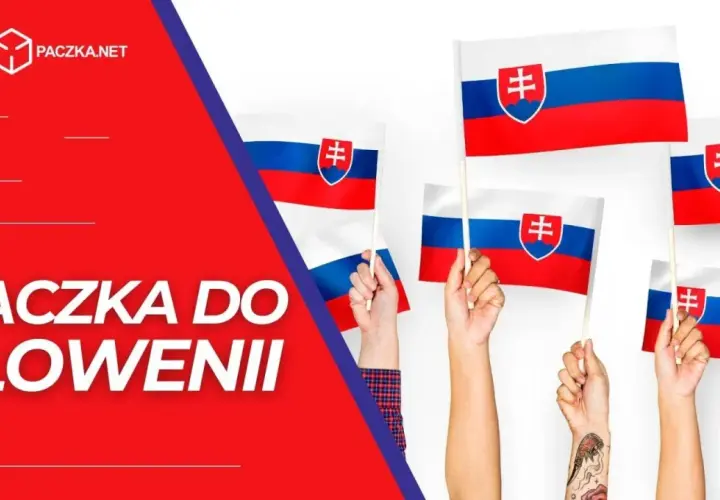 Wiele rąk trzyma flagi Słowacji. "Paczka do Słowenii" – tania wysyłka.