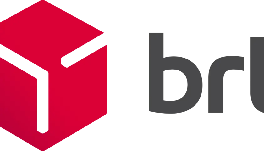 Logo firmy kurierskiej BRT z czerwonym sześcianem i napisem "brt". Ułatwia to bartolini tracking przesyłek.
