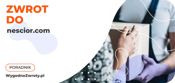 Zwrot do nescior.com. Poradnik WygodneZwroty.pl. Dwie osoby przekazują sobie paczkę.